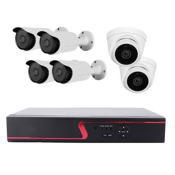 پک ۶ عدد دوربین مداربسته Full HD HiTech CCTV Camera Package 2MP Bullet & Dome